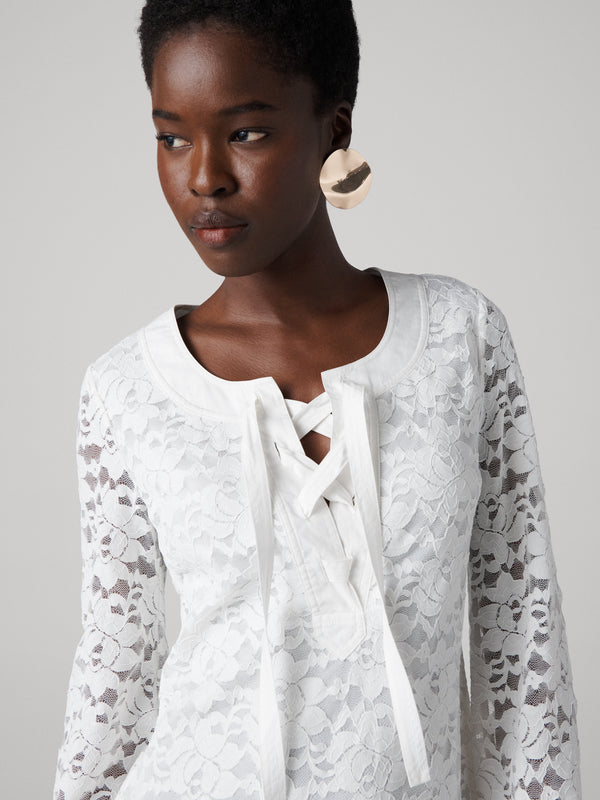 Diane Von Furstenberg Parker Lace Mini Dress D165AWHITENYPL