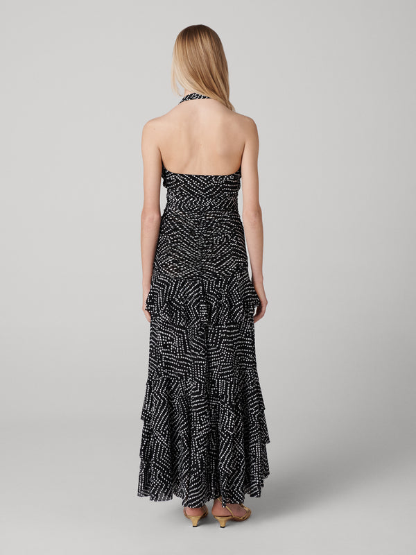 Diane Von Furstenberg Patricia Halter Mesh Dress D156BBDBBKMESH