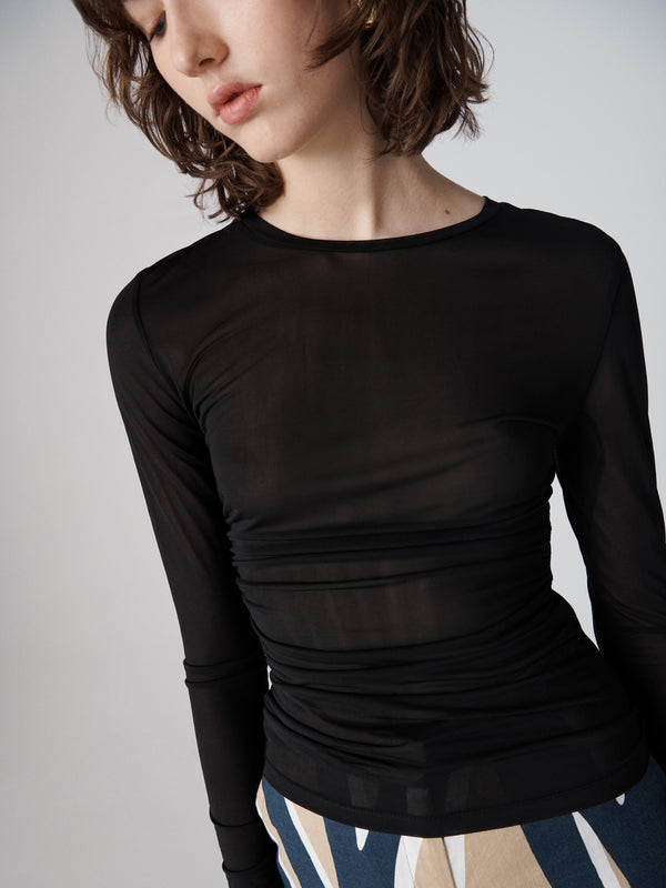 Diane Von Furstenberg Perfect Long Sleeve Top T028BBLACKMTJY