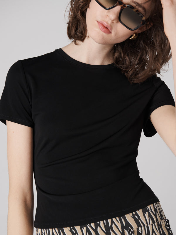 Diane Von Furstenberg Perfect Short Sleeve Top T033BBLACKMTJY