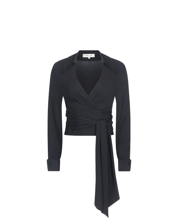 Diane Von Furstenberg Perfect Wrap Top B014BBLACKMTJY