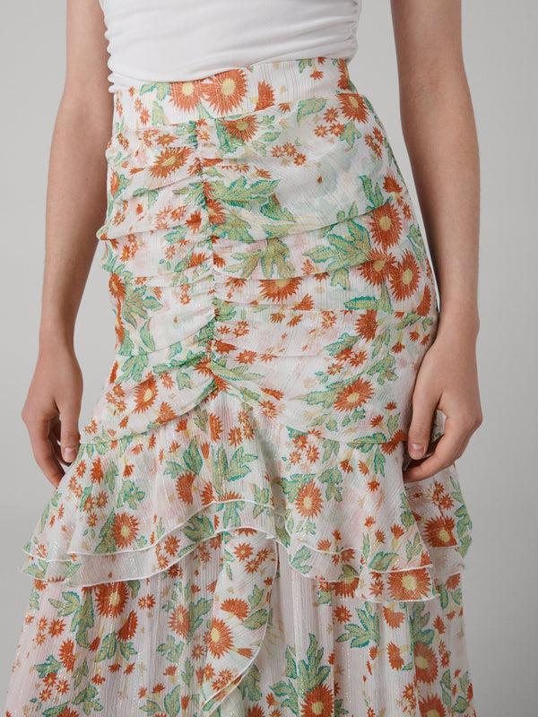 Diane Von Furstenberg Thea Silk Chiffon Skirt S034AMBSMILSCH