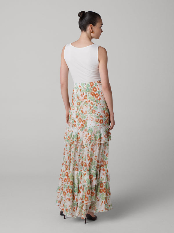 Diane Von Furstenberg Thea Silk Chiffon Skirt S034AMBSMILSCH