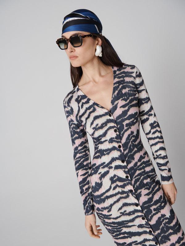 Diane Von Furstenberg Venice Long Cardigan Dress K008APTPNTPPCS