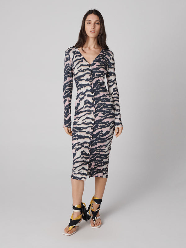 diane von furstenberg Venice Long Cardigan Dress K008APTPNTPPCS