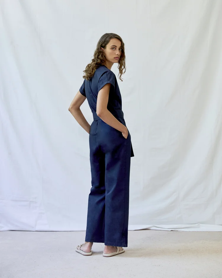 Diarte Baranda Twill Jumpsuit Navy