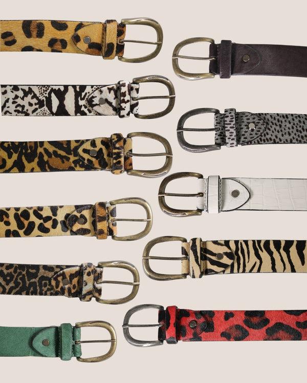 Diba Diba True Women's Assorted Belts Red / Black Leopard Print (Cow Hair)