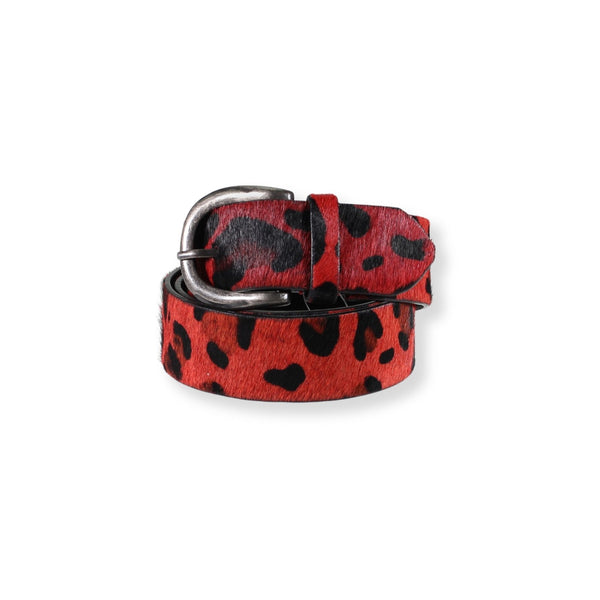 Diba Diba True Women's Assorted Belts Red / Black Leopard Print (Cow Hair)