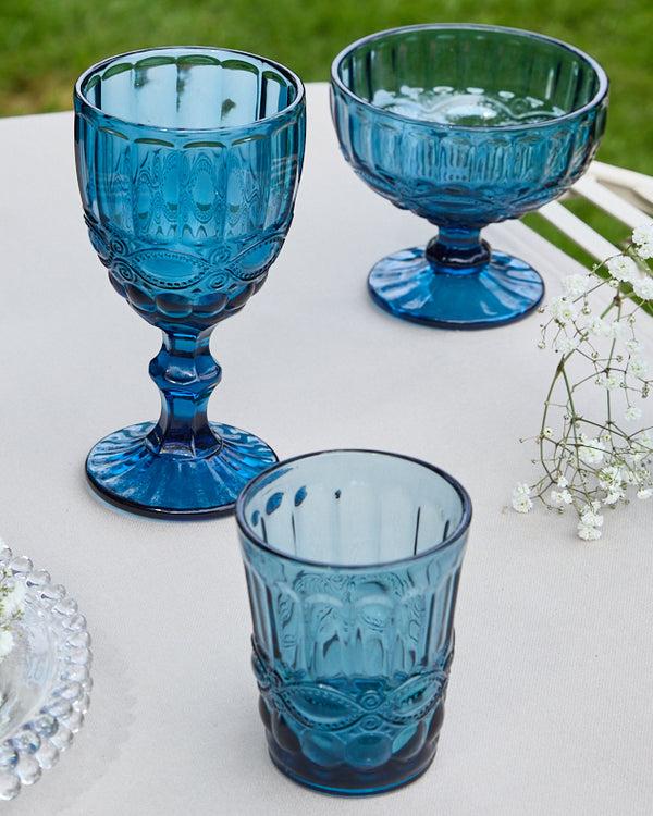 Dibor 12 Pc Aurielle Blue Glassware Set