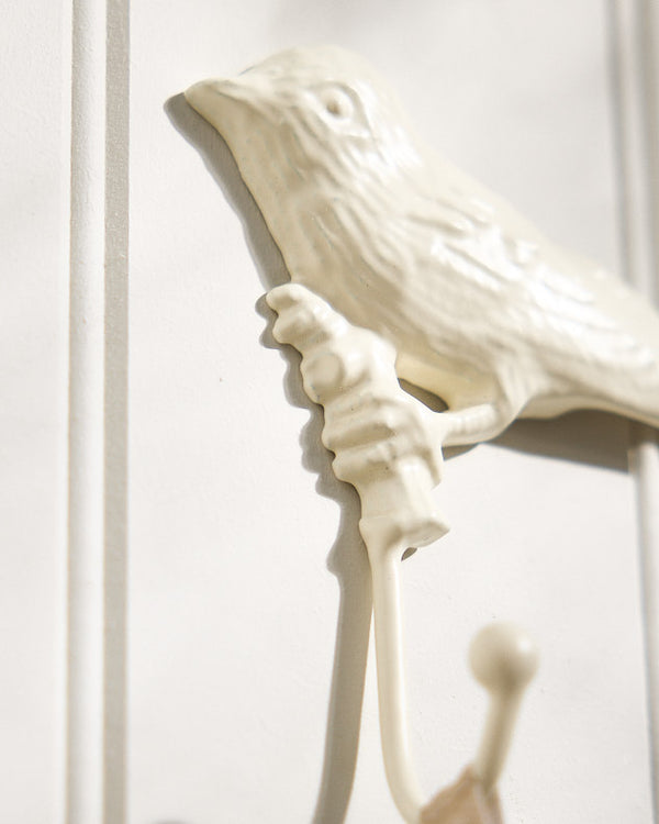 Dibor 2 Ivory Bird Wall Hooks