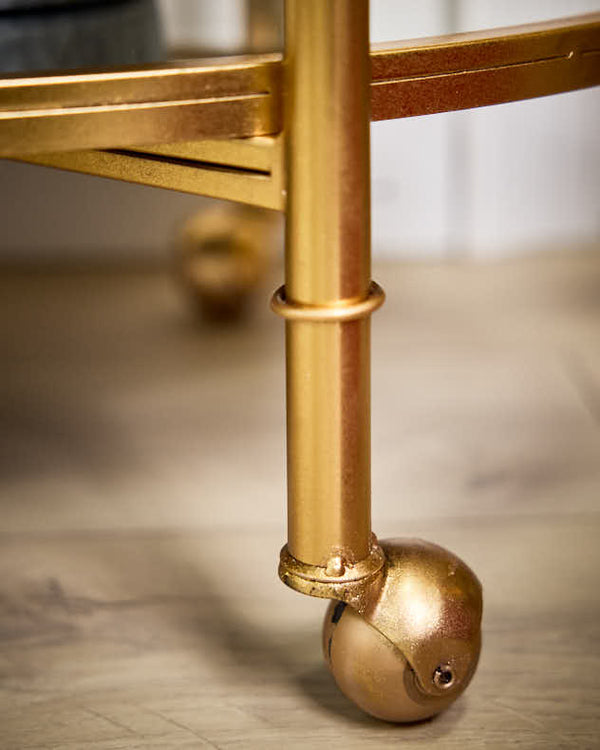 Dibor 2 Tier Mirrored Bar Serving Trolley