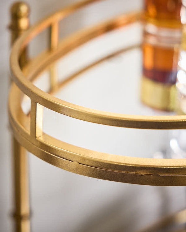 Dibor 2 Tier Mirrored Bar Serving Trolley