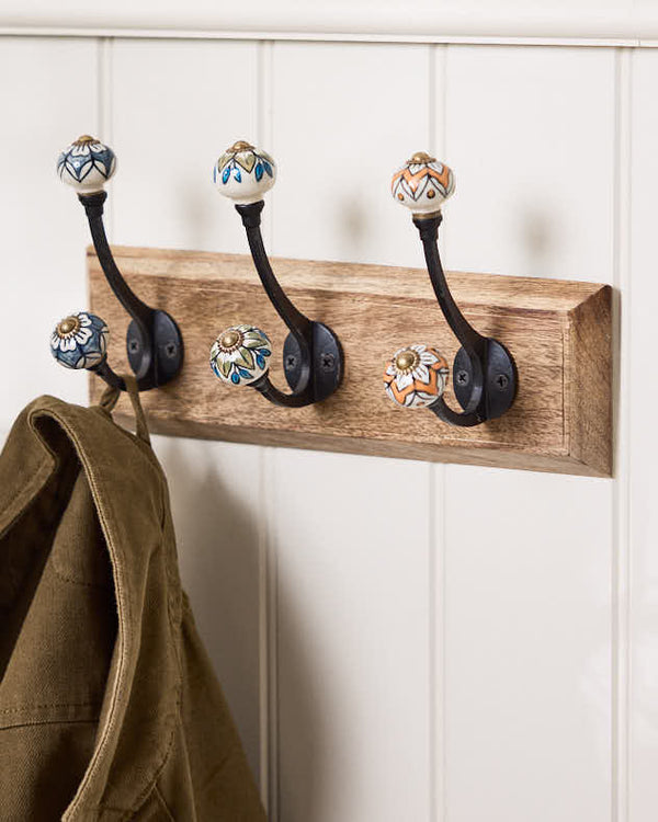 dibor 3 Decorative Floral Wall Hooks Set