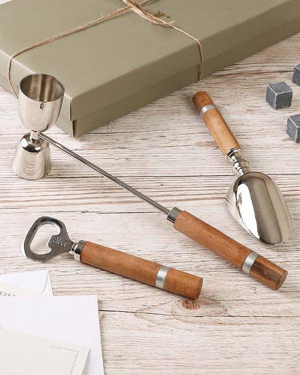 dibor Acacia Wooden Barware Gift Set