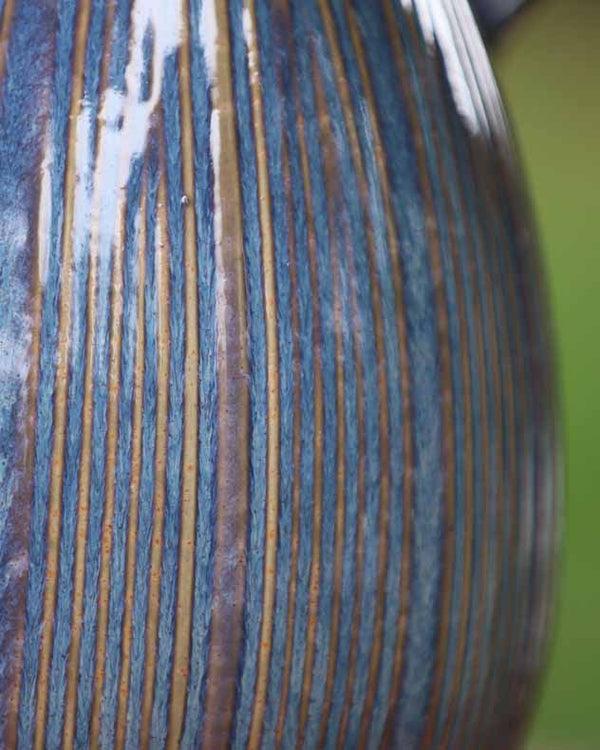 Dibor Aegean Blue Fluted Pitcher Jug Vase