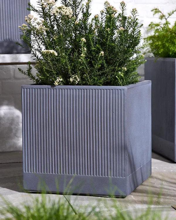 dibor Agri Grey Ribbed Planter Collection