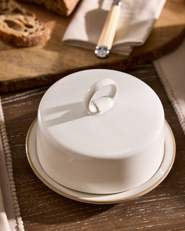 dibor Alabaster Circular Butter Dish
