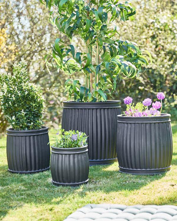 dibor Almada Set of 4 Ribbed Planters