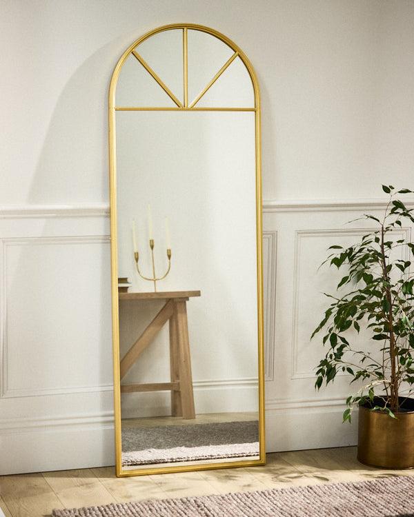 dibor Alzac Gold Tall Rounded Arch Mirror