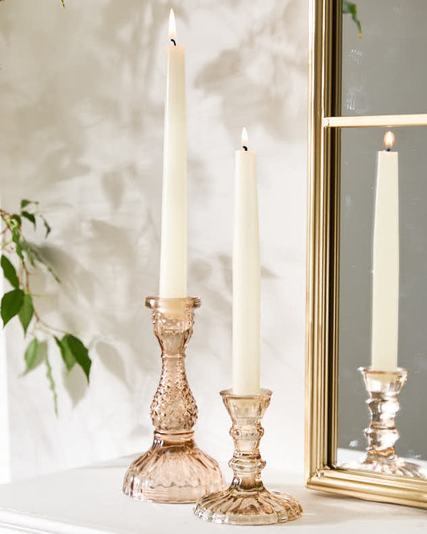 dibor Amber Glass Candlestick