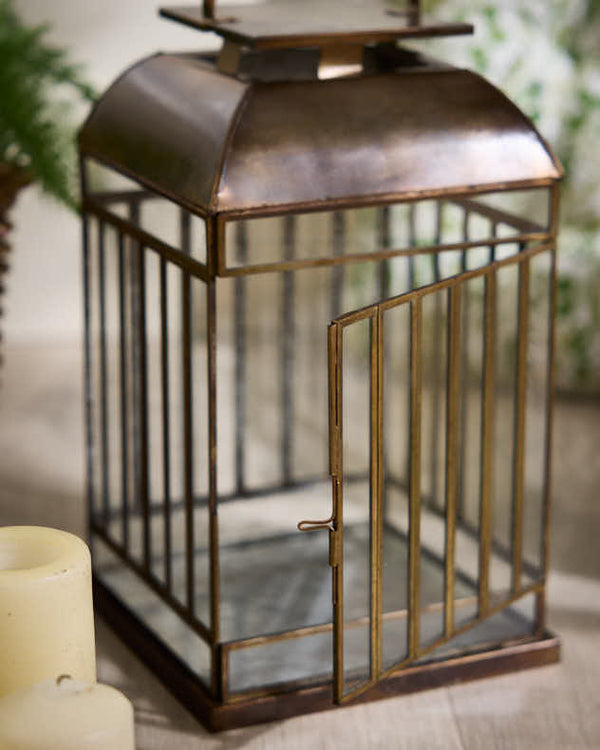 Dibor Antique Style Brass Effect Lantern