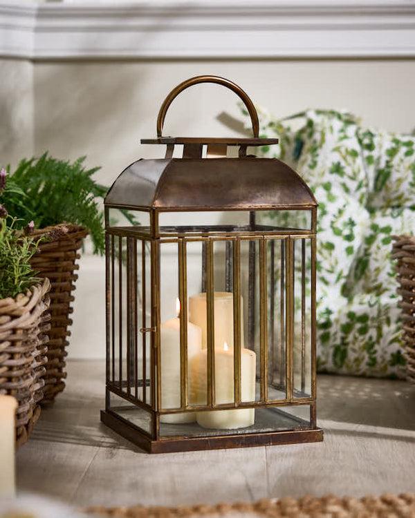 dibor Antique Style Brass Effect Lantern
