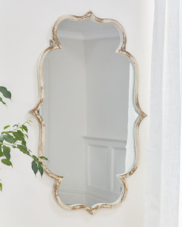 dibor Antique Style Scalloped Wall Mirror