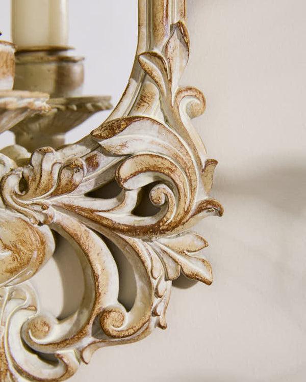 Dibor Antique Style Wall Mirror With Sconce