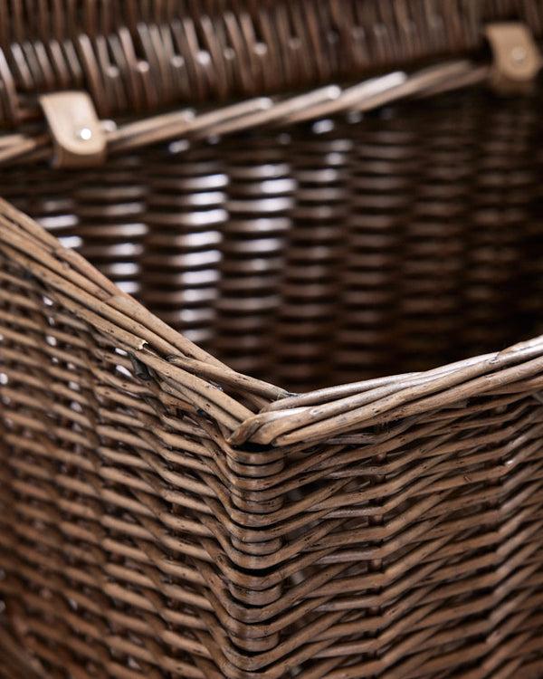 Dibor Antique Wash Wicker Chest Hamper