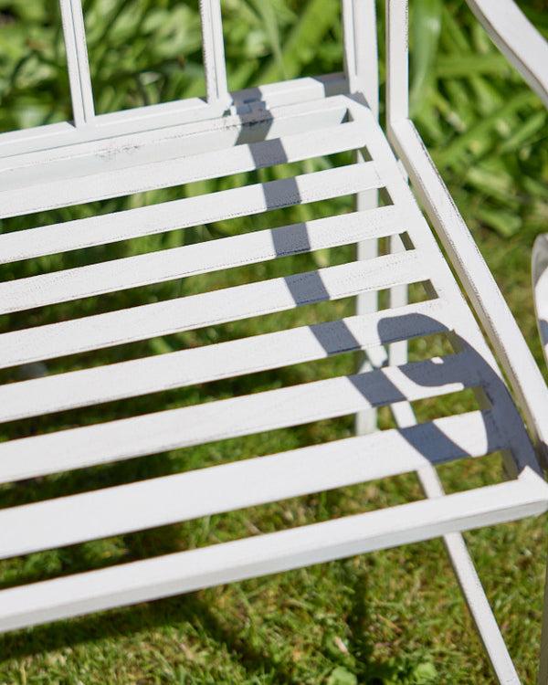 Dibor Arched Cream Iron Garden Bench