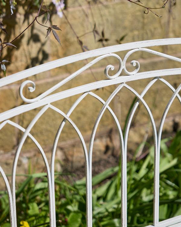 Dibor Arched Cream Iron Garden Bench