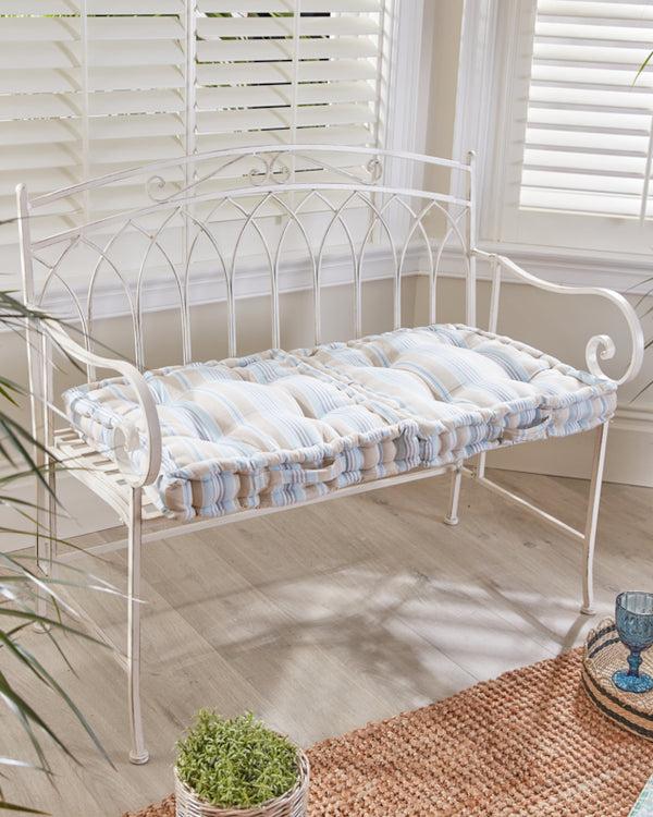 Dibor Arched Cream Iron Indoor Bench