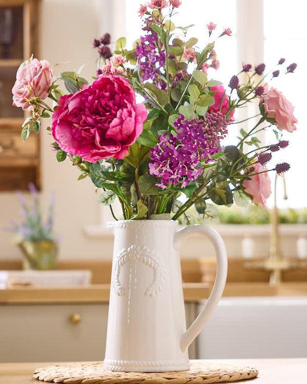 dibor Artificial Spring Blooms in Jug Vase