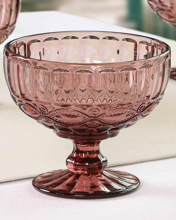 Dibor Aurielle Pink Glass Dessert Bowl
