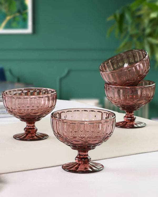 Dibor Aurielle Pink Glass Dessert Bowl