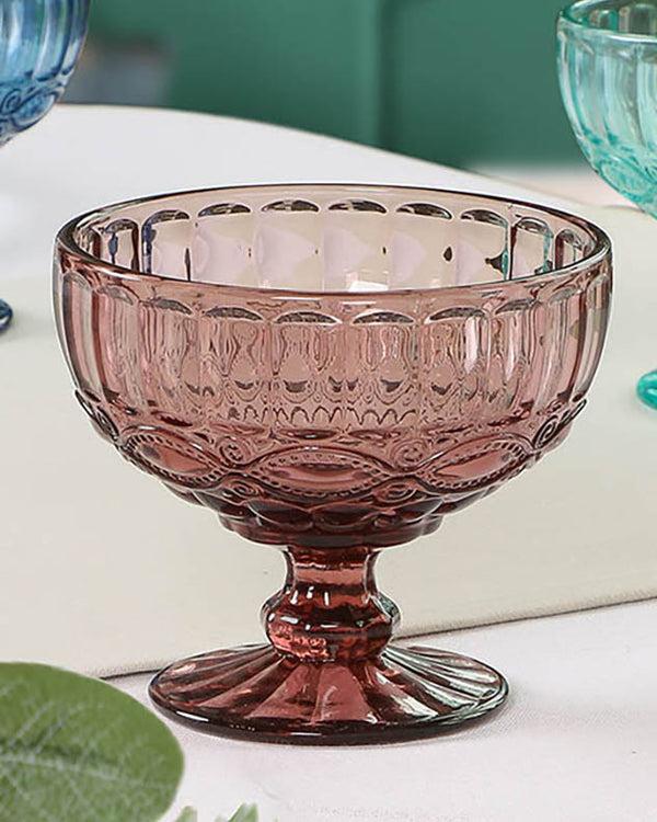 dibor Aurielle Pink Glass Dessert Bowl