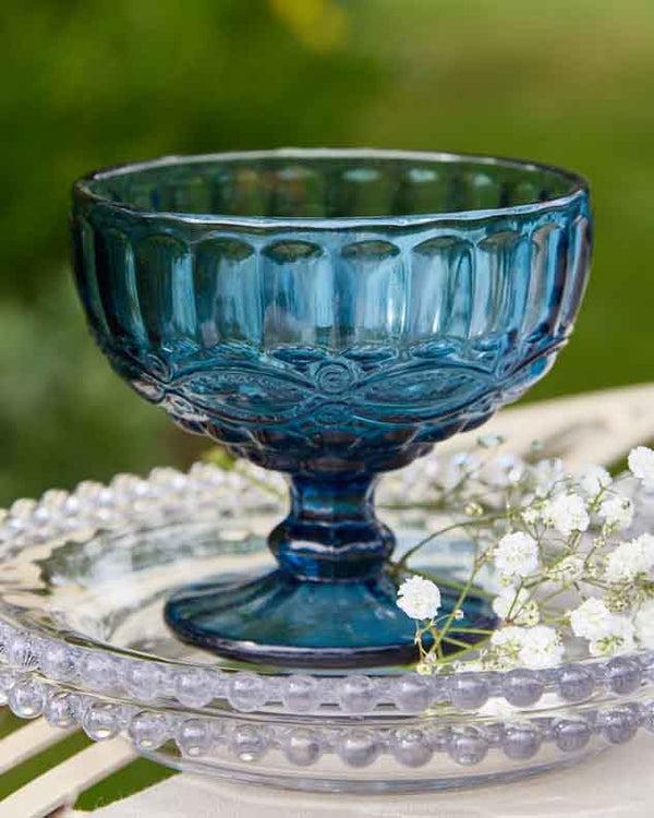 dibor Aurielle Sapphire Glass Dessert Bowl