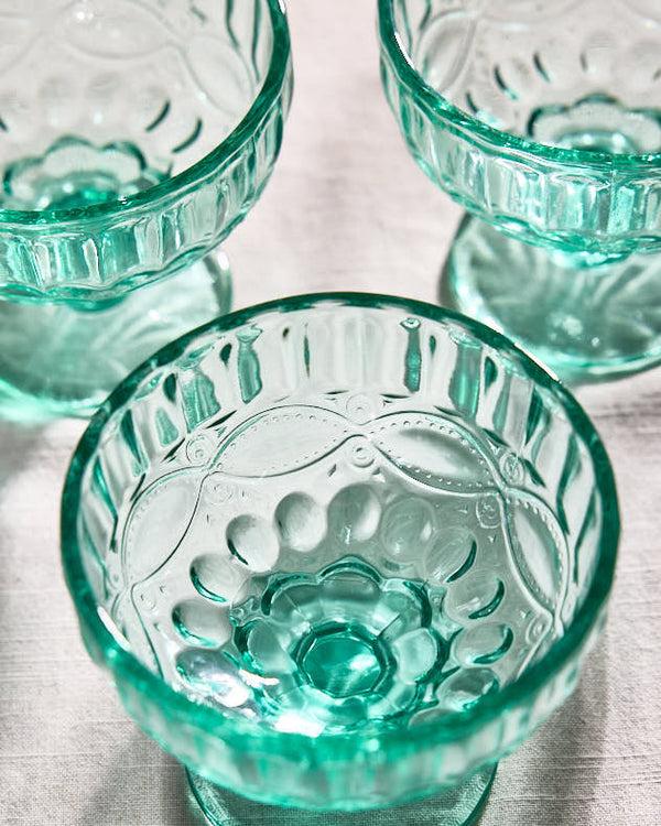 Dibor Aurielle Turquoise Glass Dessert Bowl