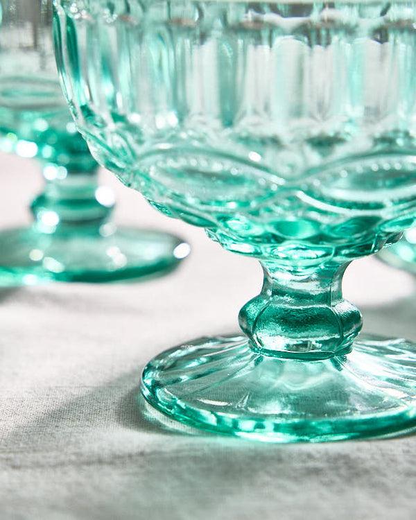 Dibor Aurielle Turquoise Glass Dessert Bowl