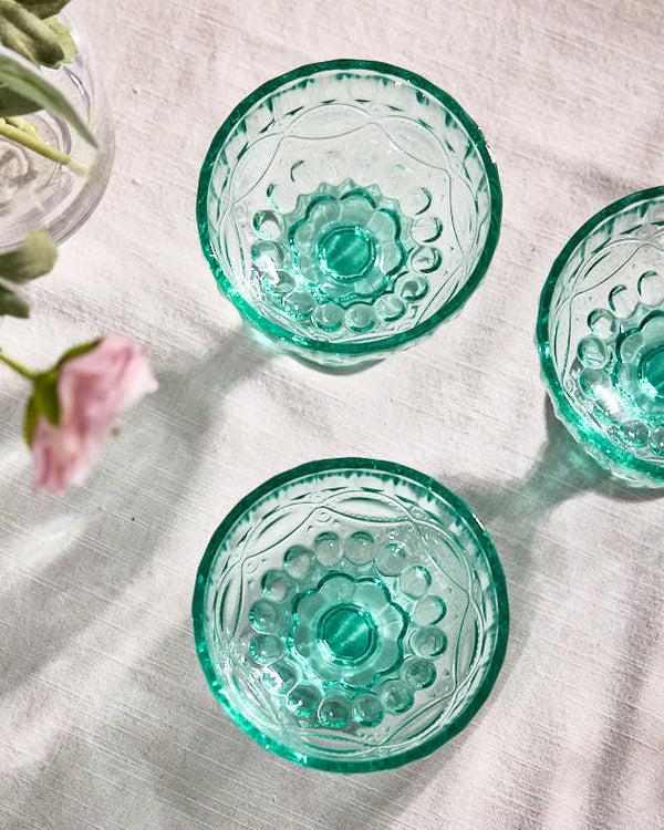 Dibor Aurielle Turquoise Glass Dessert Bowl