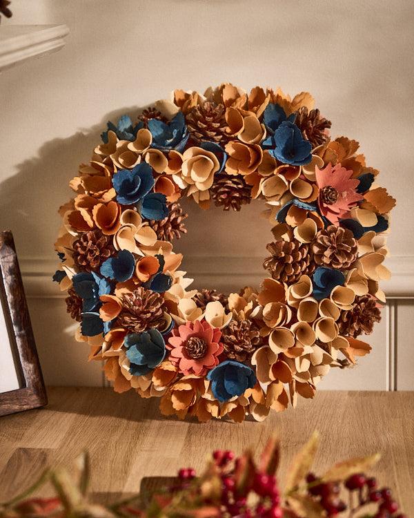 dibor Autumn Harvest Floral Indoor Wreath 32cm