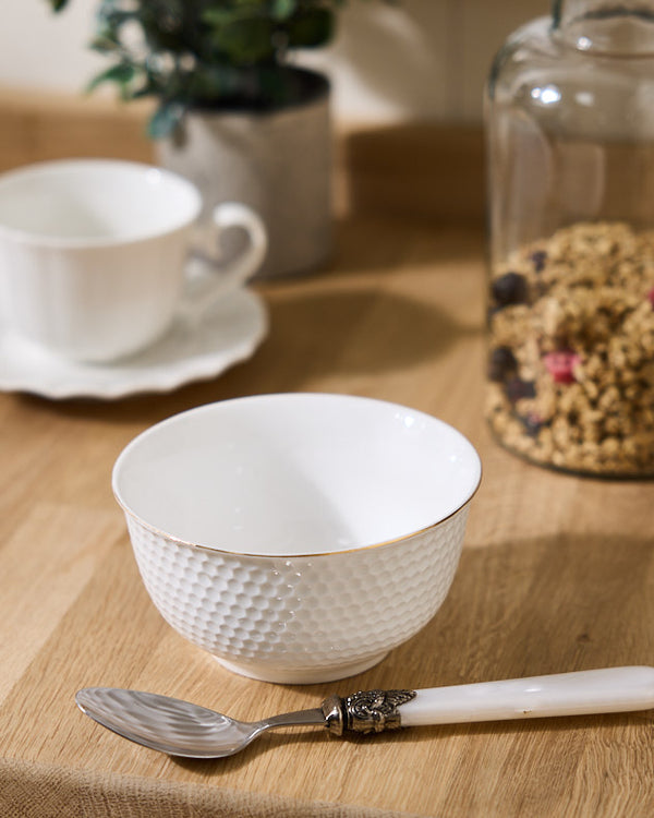 dibor Bayonne White Ceramic Bowl