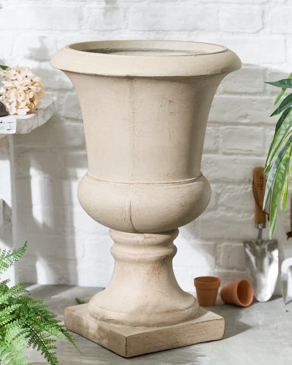 Dibor Beige Footed Urn Planter