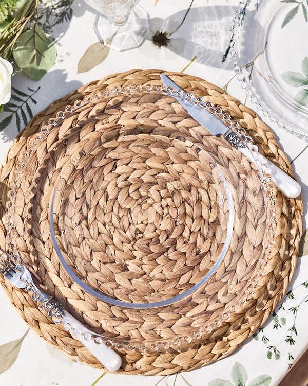 Dibor Bella Perle Beaded Glass Charger Plate