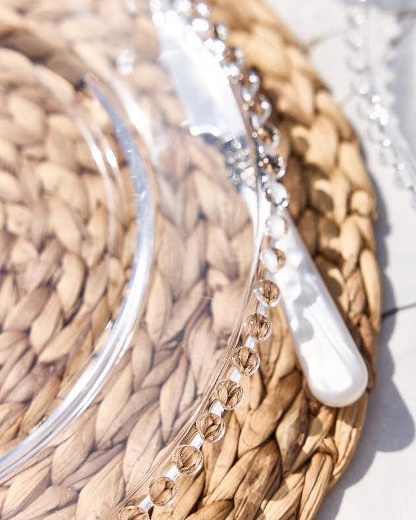 Dibor Bella Perle Beaded Glass Charger Plate