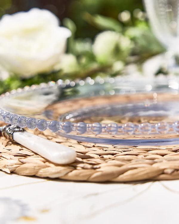 Dibor Bella Perle Beaded Glass Charger Plate