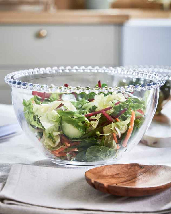 dibor Bella Perle Beaded Glass Salad Bowl