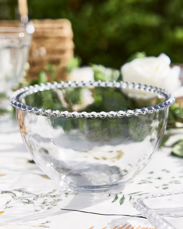 dibor Bella Perle Beaded Glass Salad Bowl