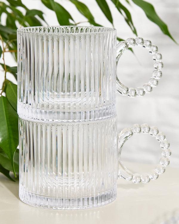 Dibor Bella Perle Ribbed Glass Mug