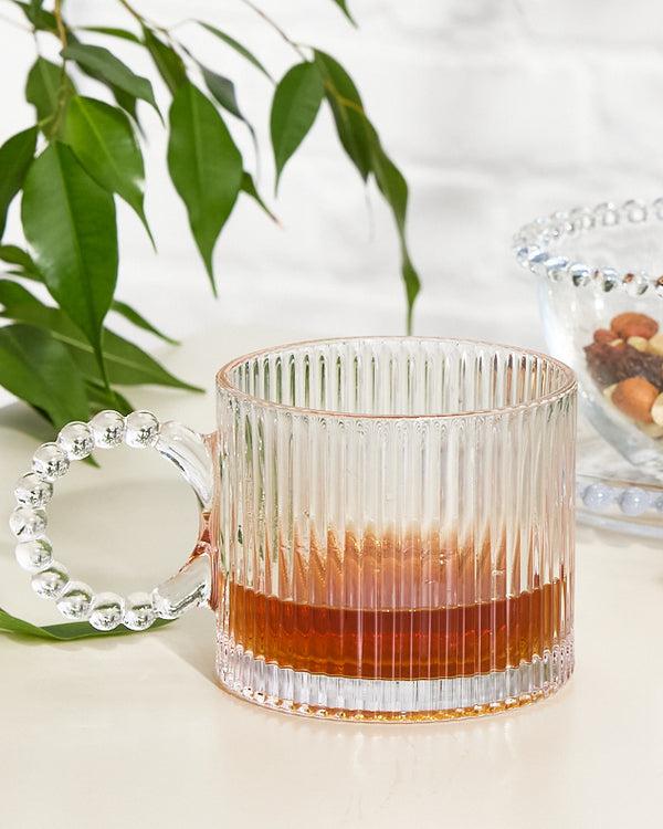 dibor Bella Perle Ribbed Glass Mug